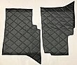 Коврики под сиденье УАЗ 452 (винил/кожа, поролон, ватин, стеганый "Ромб") Цвет чёрный (2 предмета)