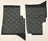 Коврики под сиденье УАЗ 452 (винил/кожа, поролон, ватин, стеганый "Ромб") Цвет чёрный (2 предмета)