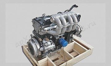 Двигатель Патриот, Пикап "Е5" КПП Даймос, с кондиционером, с одногорловым выпускным коллектором, с кронштейном агрегатов.